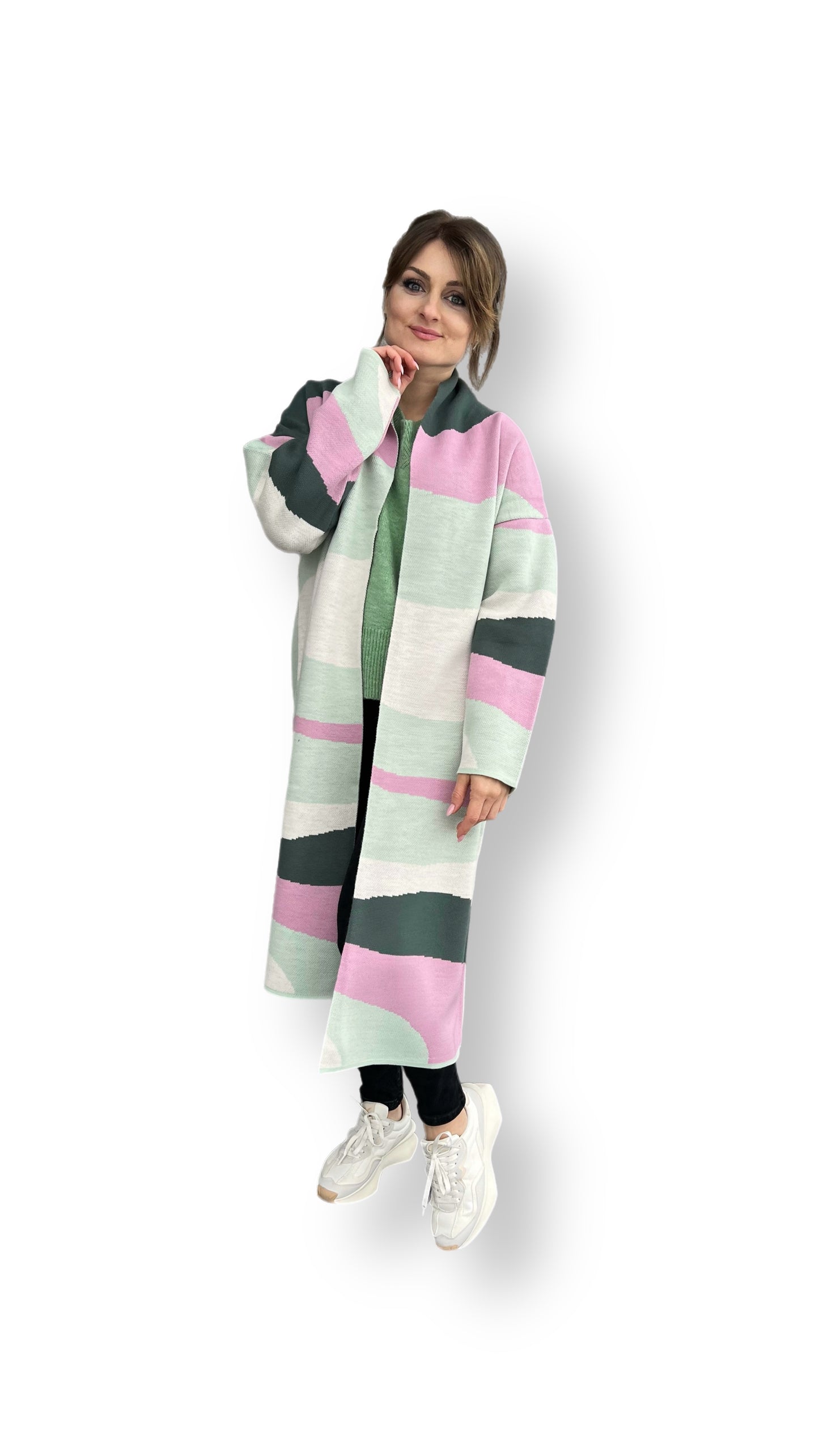 Die helle Strickjacke